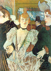 La Goulue Arriving at the Moulin Rouge with Two Women (1892), Henri Toulouse-Lautrec, Oil on cardboard (79.4 x 59 cm), The Museum of Modern Art, New York