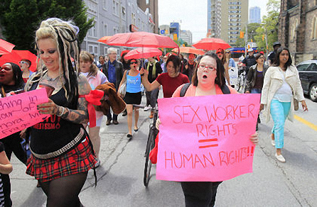 Sex Workers march in downtown Toronto during a National Day of Action on June 8, 2013. PHOTO: Stan Behal/Toronto Sun