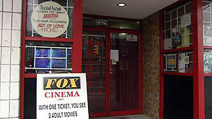 The Fox Cinema on Main Street near Kingsway has been screening hard-core pornography for the last 35 years. (CBC)