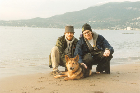 Molly, Bill and Andy. Third Beach, English Bay, Vancouver