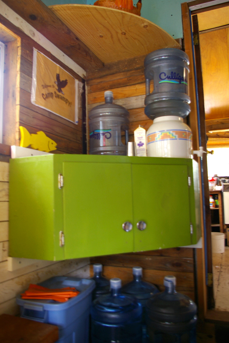 CB's back porch gets a new cupboard water station.