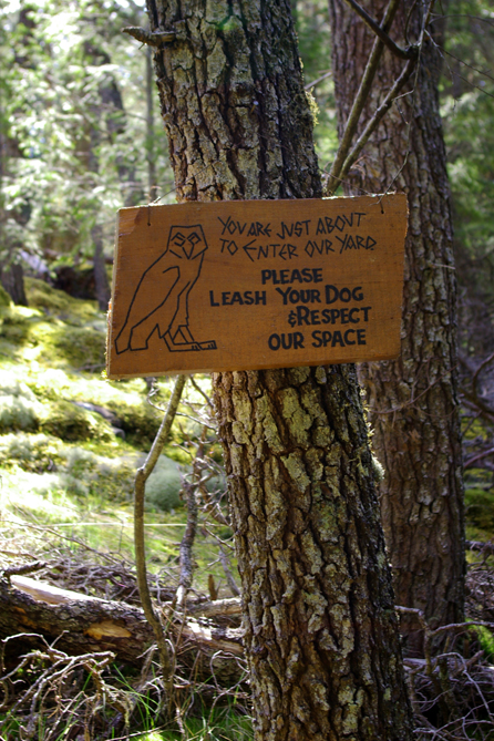 New sign marking boundary around Point Flash site.