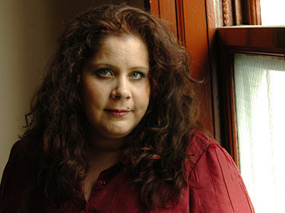Trisha Baptie, a former sex-trade worker, speaks on human trafficking Friday night at the International Film Centre on Seymour Street. Courtesy of Michelle Miller