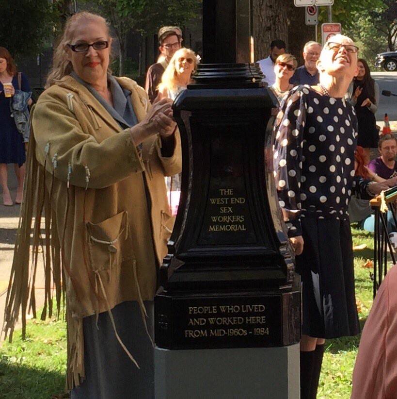 Jamie Lee Hamilton and Becki Ross speak at sex workers memorial in Vancouver's West End. PHOTO: Courtesy Triple-X