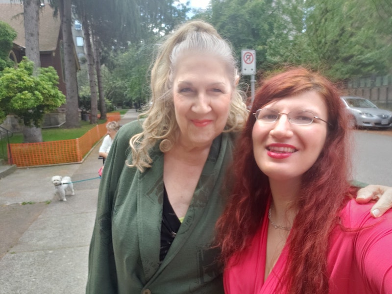 Veteran sex-trade worker activist Jamie Lee Hamilton with Louise from SWUAV. Photo: Louise Boilevin