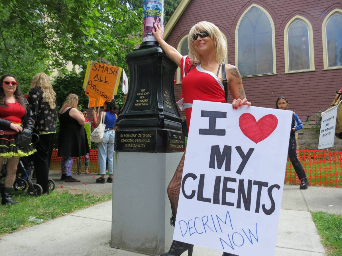 Sex workers made their voices heard at the recent Red Umbrella march in Vancouver, which is held every year to promote safer working conditions in their industry. PHOTO: Charlie Smith