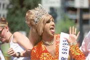 Organza  Parades with Pride. Vancouver Mondo Pride, August, 1999.