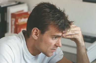 Working on our Macintosh SE in the SPU student newspaper office, upstairs, Gallery 76, Ontario College of Art, c. 1990