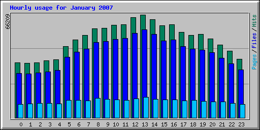 Hourly usage for January 2007