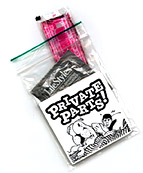 Trailboys' Private Parts informtion package with condom and lube